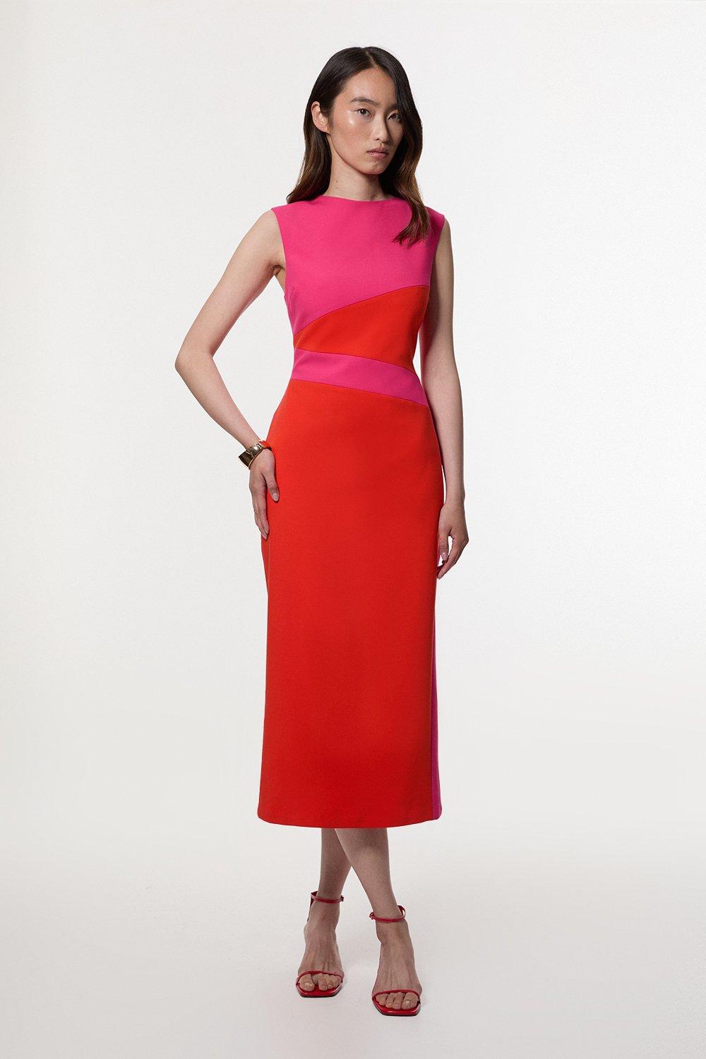 Women's Color Block Dresses | Karen Millen USA
